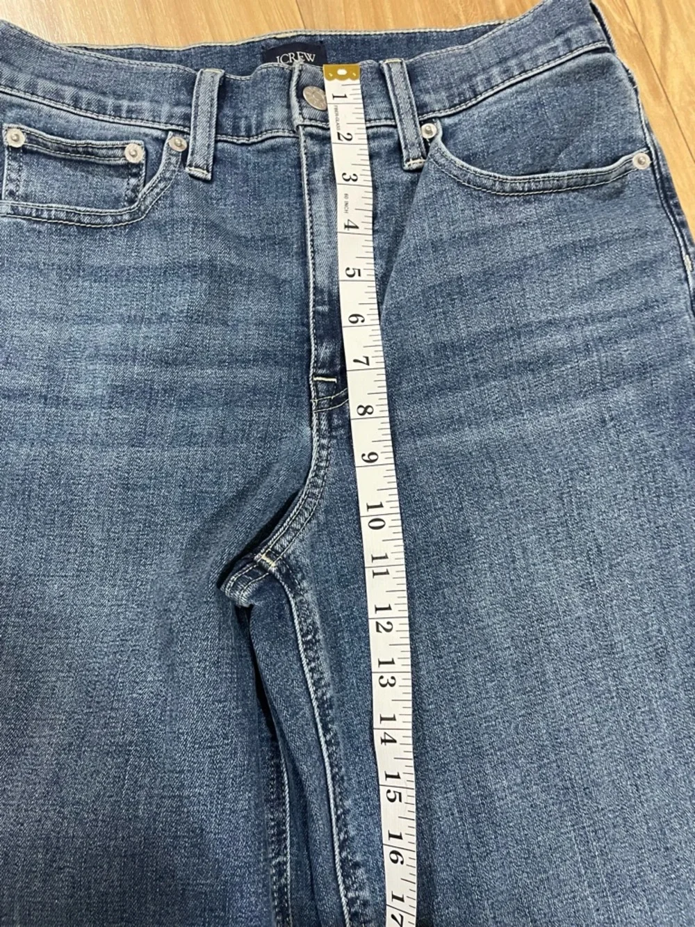 J. Crew Classic Wide-Leg Dark Blue Cuffed Jeans Size 27.